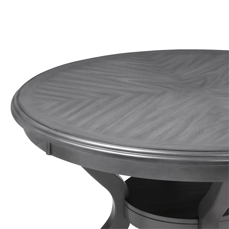 Pemberly Row 5-Piece Wood Dining Set with Table and Chair in Gray