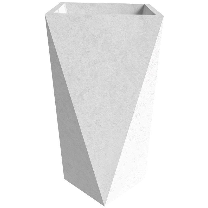 Pemberly Row Tapered Square Planter in Fiberstone and MgO Clay White 24