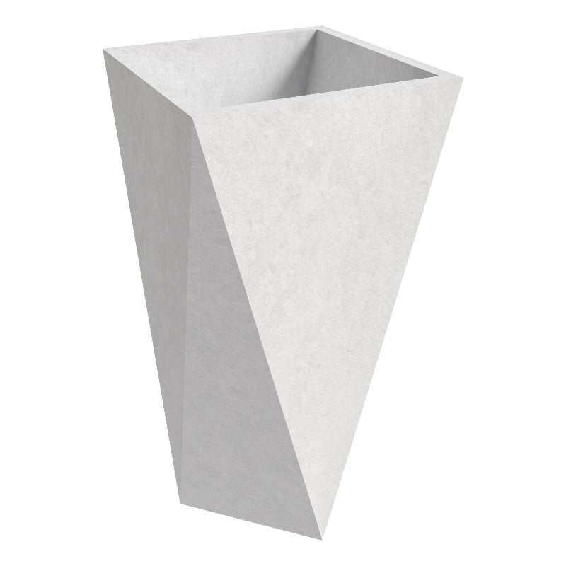 Pemberly Row Tapered Square Planter in Fiberstone and MgO Clay White 24