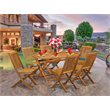 Pemberly Row Modern 7-piece Wood Patio Dining Set in Natural Oil