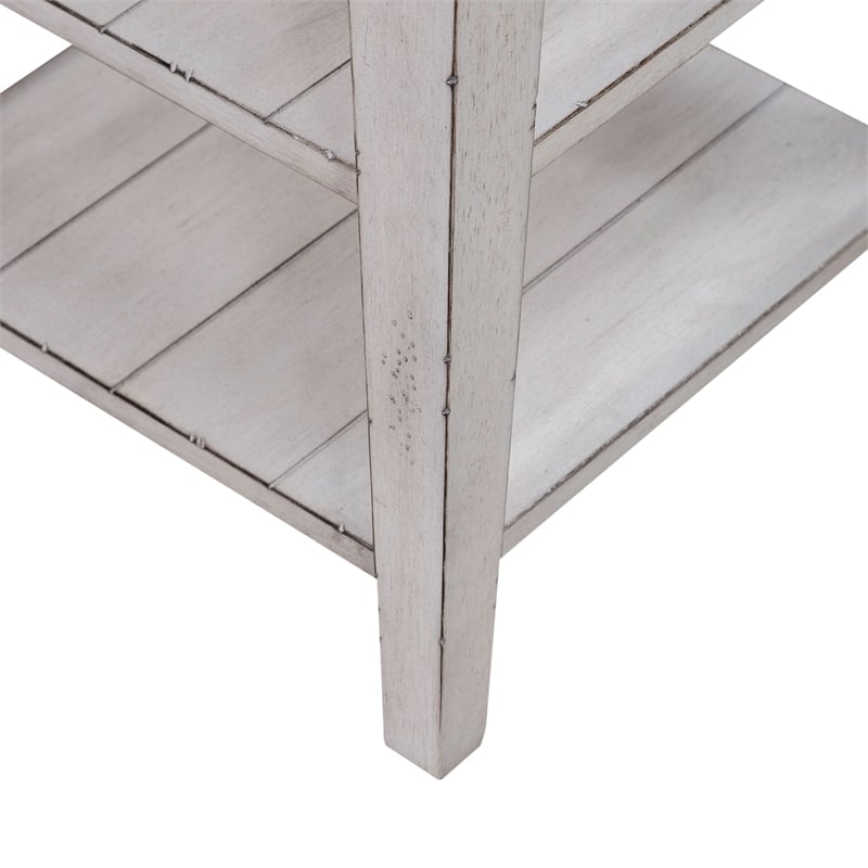 Pemberly Row Modern / Contemporary Chair Side Table Weathered White