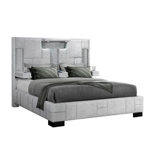Pemberly Row Modern / Contemporary Gray Bryson Fabric King Bed