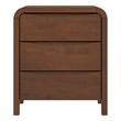 Pemberly Row Solid Wood Walnut Nightstand Bed Side Tables with 3 Drawers