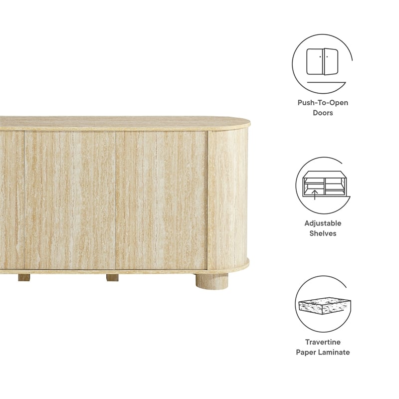 Pemberly Row Modern / Contemporary Wood Sideboard in Travertine