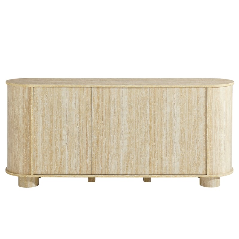 Pemberly Row Modern / Contemporary Wood Sideboard in Travertine