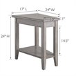 Pemberly Row Recliner Wood Wedge Table with Shelf in Smoke Gray