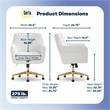 Pemberly Row Modern Office Chair Diamond-Tufted Design White Bonded Leather