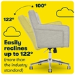 Pemberly Row Home Office Desk Chair Memory Foam Cushion Light Gray Twill Fabric