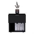 Pemberly Row Modern 1 Drawer Nightstand - Black Engineered Wood