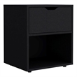 Pemberly Row Modern 1 Drawer Nightstand - Black Engineered Wood