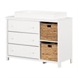 Pemberly Row Contemporary Changing Table with Drawers in Pure White