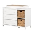 Pemberly Row Contemporary Changing Table with Drawers in Pure White