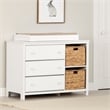 Pemberly Row Contemporary Changing Table with Drawers in Pure White