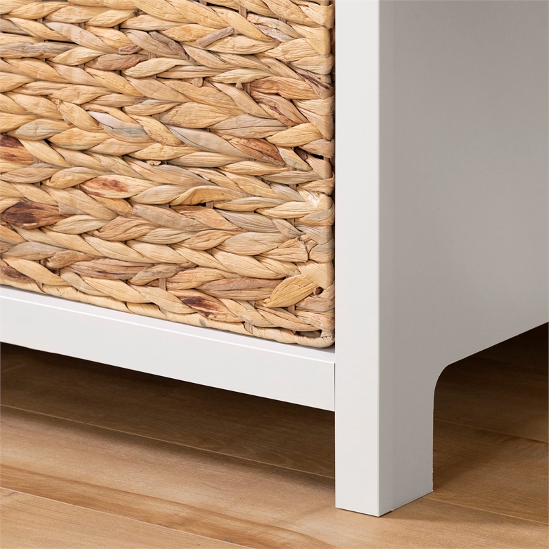 Pemberly Row Contemporary Changing Table with Drawers in Pure White