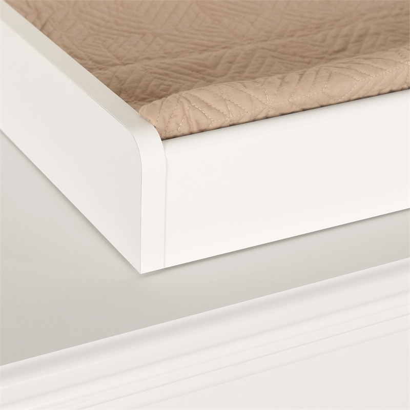 Pemberly Row Contemporary Changing Table with Drawers in Pure White