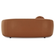 Pemberly Row Mid-Century Living Room Soft Leather Curvy Sofa in Cognac Tan
