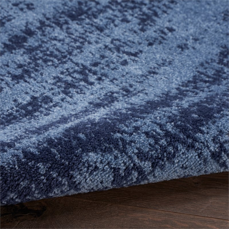 Pemberly Row Modern 10' x 14' Denim Modern Indoor/Outdoor Rug