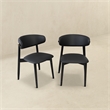 Pemberly Row Mid-Century Modern Dining Chairs in Black Vegan Leather (Set of 2)