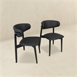 Pemberly Row Mid-Century Modern Dining Chairs in Black Vegan Leather (Set of 2)