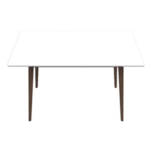 Pemberly Row Solid Wood Walnut White Top 47&quot Rectangular Dining Table