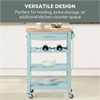 Pemberly Row 4-Tier Butcher Block Kitchen Cart w/ Drawer & Wine Rack - Blue Wood