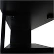 Pemberly Row Modern TV Stand with Wood Shelves and Iron Legs Ebony
