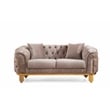 Pemberly Row 2 Piece Living Room Set Finished with Velvet Upholstery in Taupe