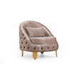 Pemberly Row 3 Piece Living Room Set Finished with Velvet Upholstery in Taupe