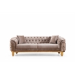 Pemberly Row 3 Piece Living Room Set Finished with Velvet Upholstery in Taupe