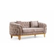 Pemberly Row 3 Piece Living Room Set Finished with Velvet Upholstery in Taupe