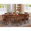 Pemberly Row Modern 9-piece Wood Kitchen Table Set in Mahogany