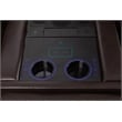 Pemberly Row Faux Leather Sectional w/ LED USB Speaker Wireless Charger - Brown