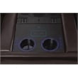 Pemberly Row Faux Leather Sectional w/ LED USB Speaker Wireless Charger - Brown