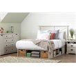 Pemberly Row Modern Queen Storage Platform Bed in Winter Oak