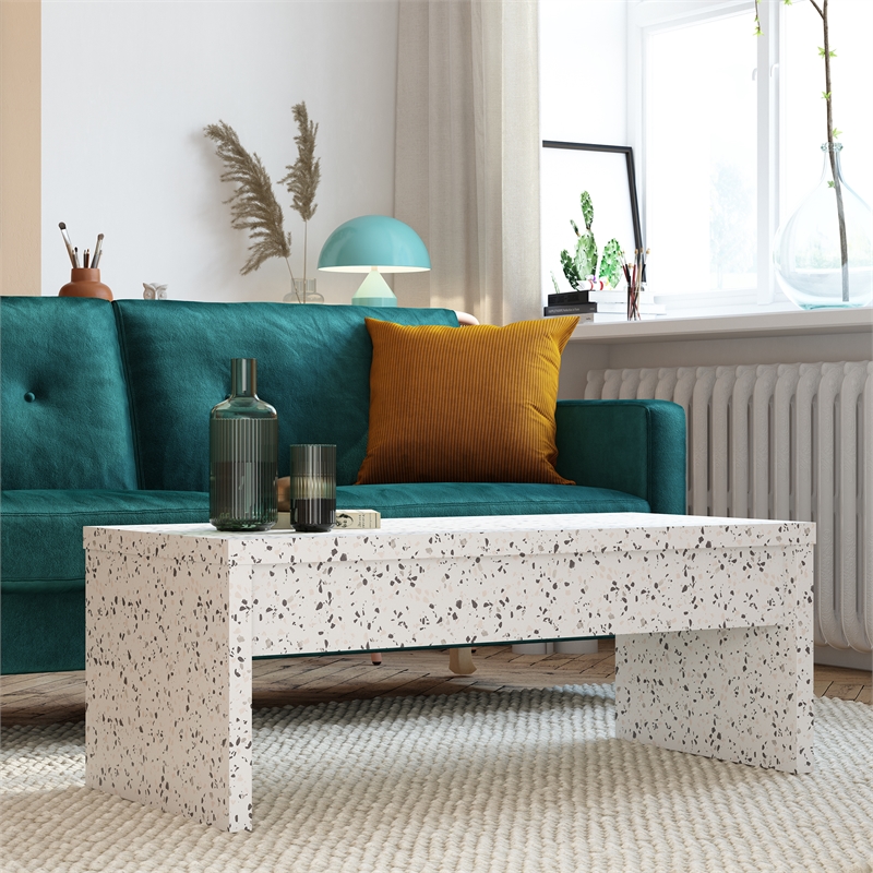 Pemberly Row Modern / Contemporary Lift Top Coffee Table in Terrazzo