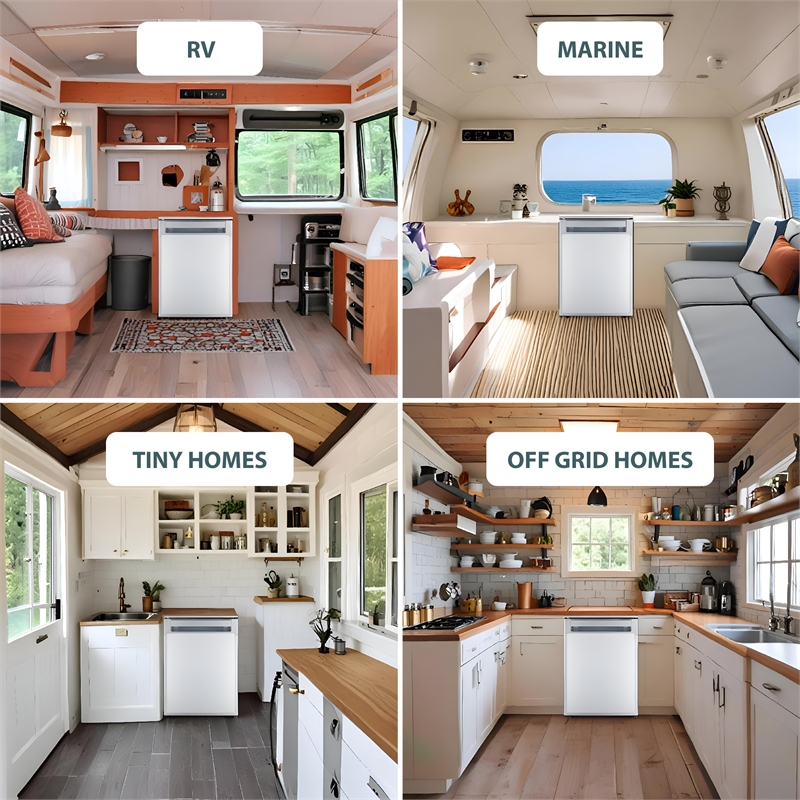 Pemberly Row Compact RV-Marine-Offgrid Refrigerator-Freezer 1.6cf 12V 110V