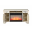 Pemberly Row Modern TV Stand With Electric Fireplace made with Wood in Beige