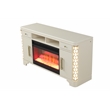 Pemberly Row Modern TV Stand With Electric Fireplace made with Wood in Beige