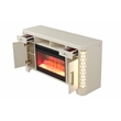 Pemberly Row Modern TV Stand With Electric Fireplace made with Wood in Beige