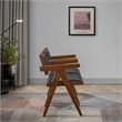 Pemberly Row Mid-Century Modern Dining Chairs in Black Vegan Leather (Set of 2)