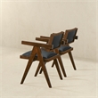 Pemberly Row Mid-Century Modern Dining Chairs in Black Vegan Leather (Set of 2)