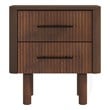 Pemberly Row Solid Wood Walnut Nightstand Bed Side Tables with 2 Drawers