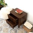 Pemberly Row Solid Wood Walnut Nightstand Bed Side Tables with 2 Drawers
