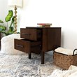 Pemberly Row Solid Wood Walnut Nightstand Bed Side Tables with 2 Drawers