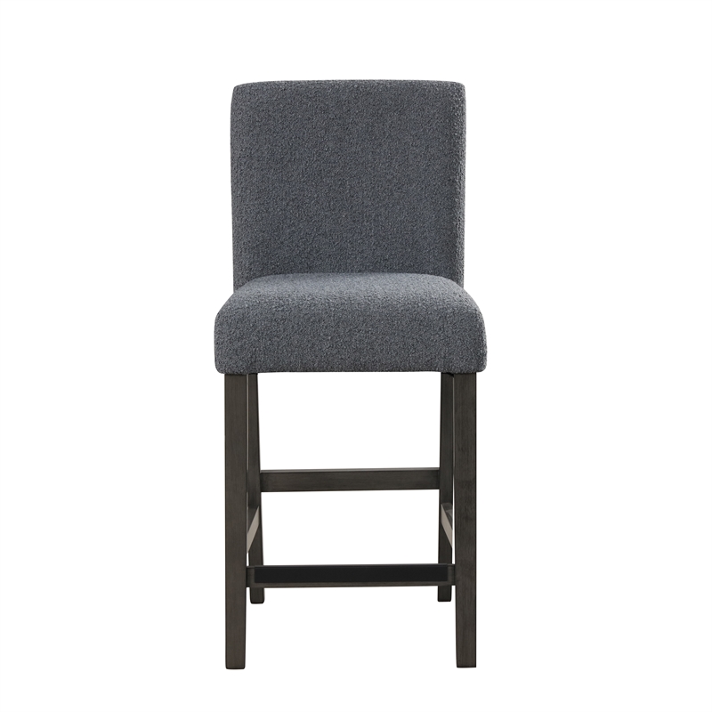 Pemberly Row High Line 7-piece Wood Counter Table Set in Gray