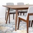 Pemberly Row Solid Wood Walnut Dining Room & Kitchen Table and 4 Chairs Set