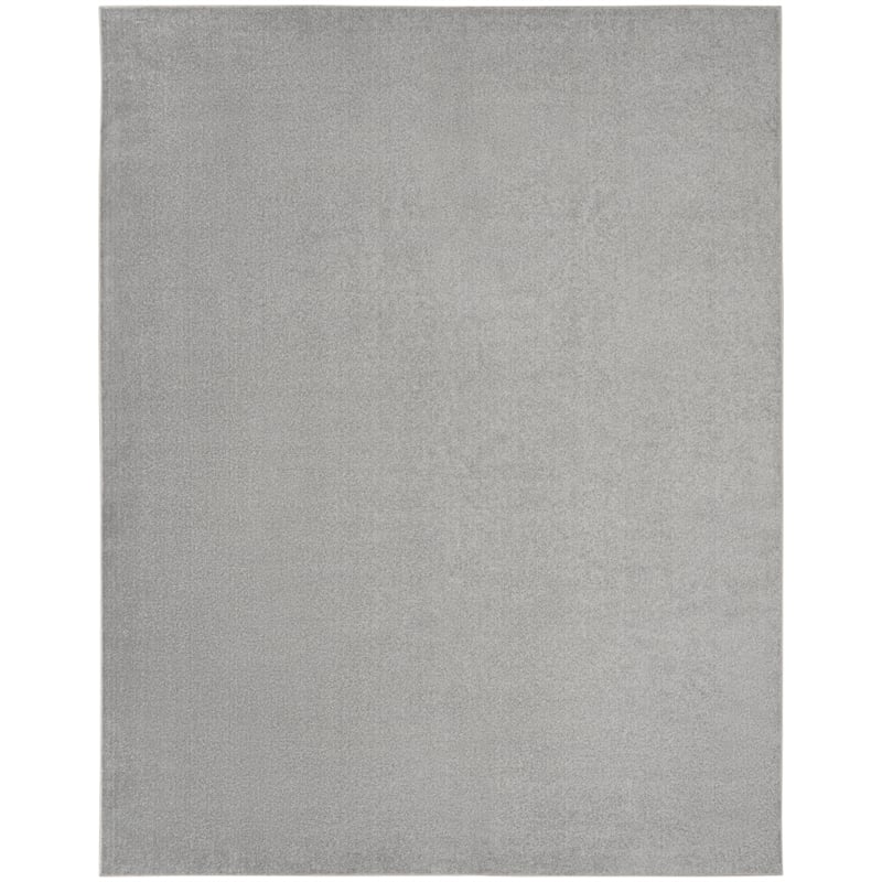 Pemberly Row 12' x 15' Silver Gray Fabric Outdoor Area Rug (12' x 15')