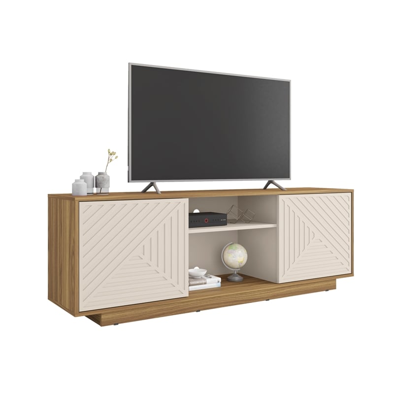 Pemberly Row Modern Wood TV Stand with Storage for TVs up to 70