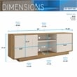 Pemberly Row Modern Wood TV Stand with Storage for TVs up to 70