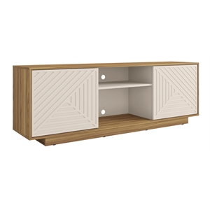 Pemberly Row Modern Wood TV Stand with Storage for TVs up to 70&quot in Oak